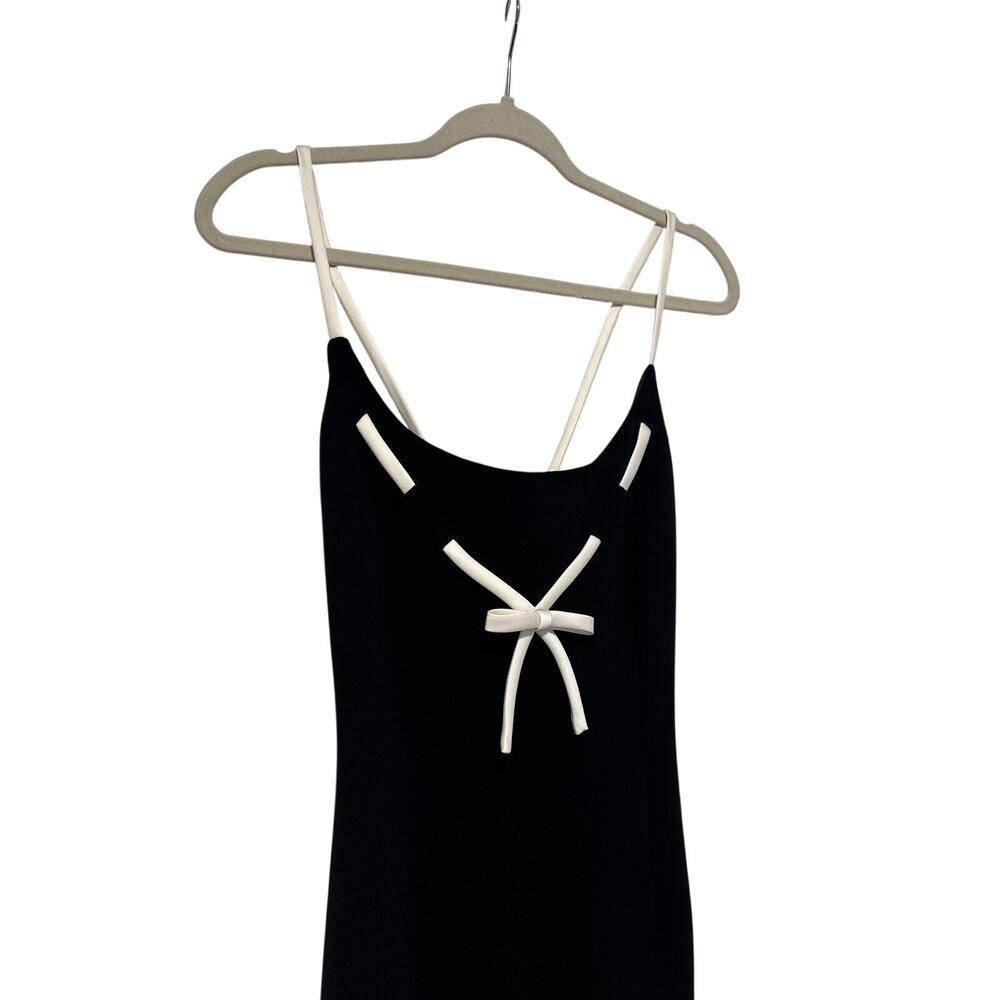 Maggy London Black White Accent Midi Dress Size 8 - Picture 3 of 9